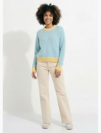 Suéter holgado de rayas pastel y mullido - AFIBEL