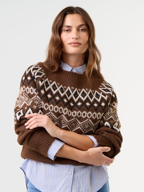 Suéter jacquard de punto grueso - Kiabi