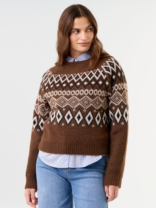 Suéter jacquard de punto grueso - Kiabi