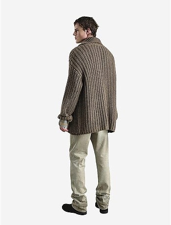 Suéter polo de punto texturizado con bolsillo giesto