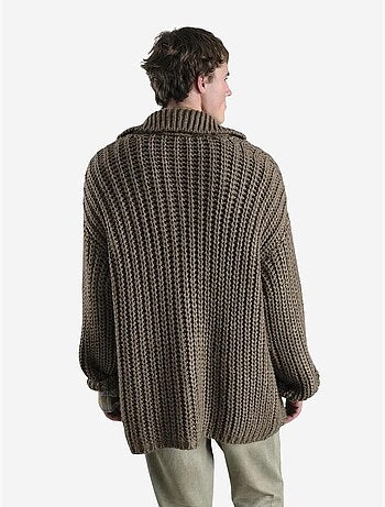 Suéter polo de punto texturizado con bolsillo giesto