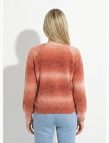 Suéter raglán con punto difuso y efecto tie-dye - Afibel