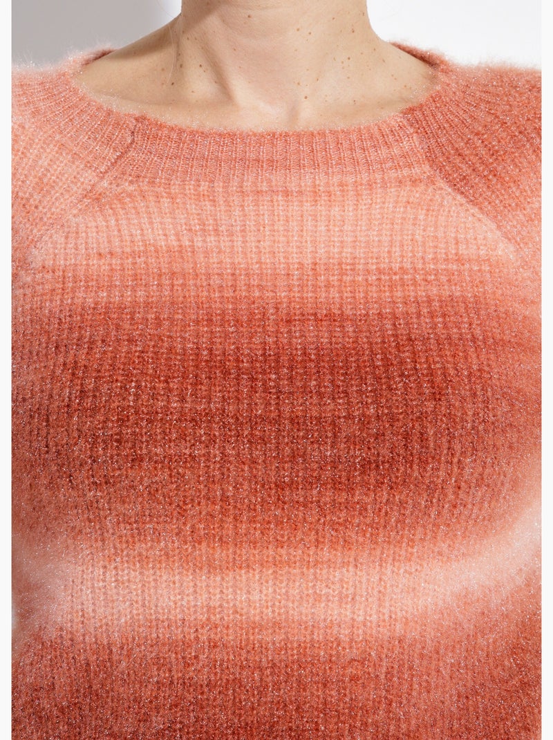 Suéter raglán con punto difuso y efecto tie-dye - Afibel Marrón avellana - Kiabi