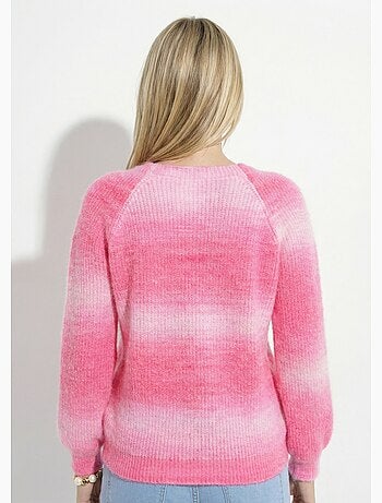 Suéter raglán con punto difuso y efecto tie-dye - Afibel