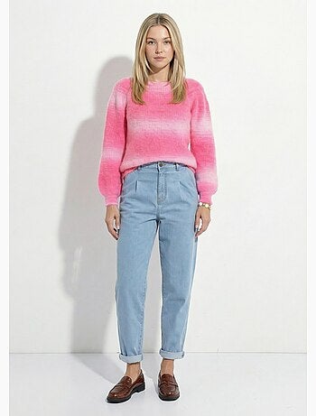 Suéter raglán con punto difuso y efecto tie-dye - Afibel