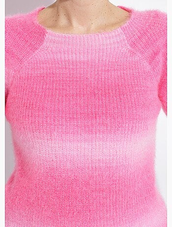 Suéter raglán con punto difuso y efecto tie-dye - Afibel