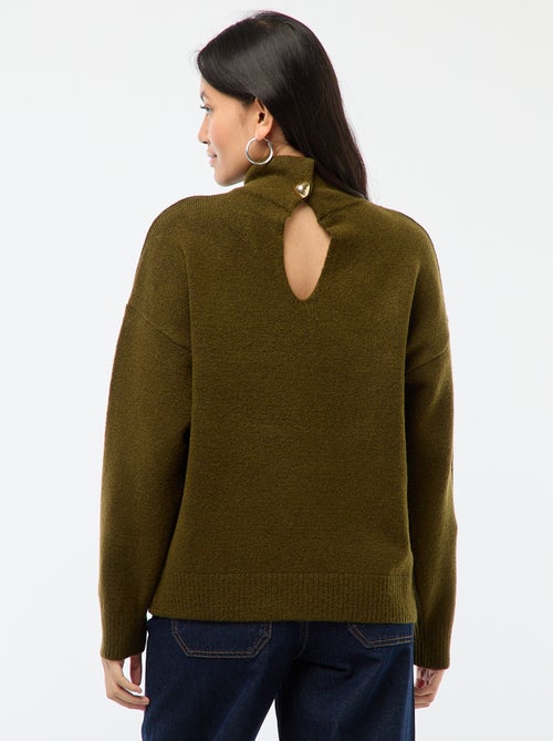 Suéter suave con abertura joya en la espalda - Kiabi