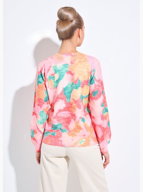 Suéter suave con cuello redondo y estampado floral - Afibel - Kiabi