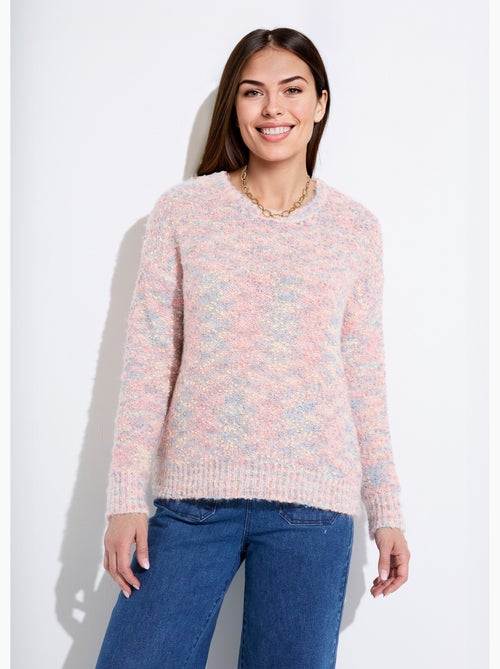 Suéter suave de cuello redondo con punto de bola multicolor. - Afibel - Kiabi