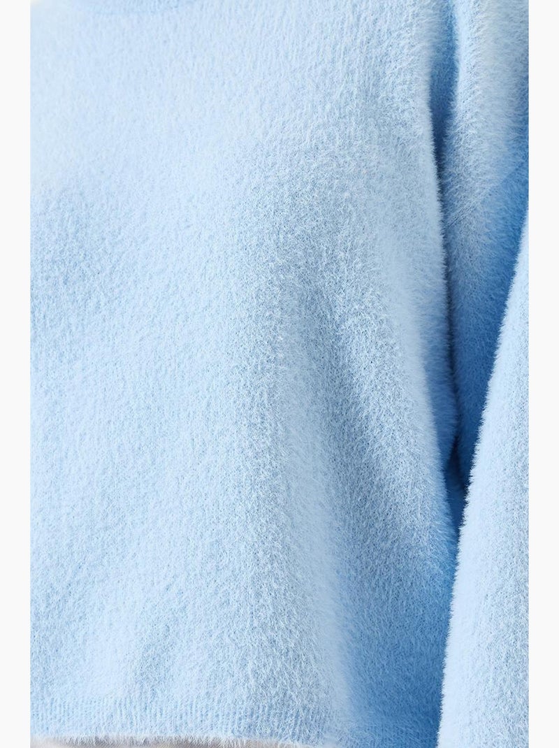 Suéter suave extragrande de manga ancha y afelpado lucci Azul cielo - Kiabi