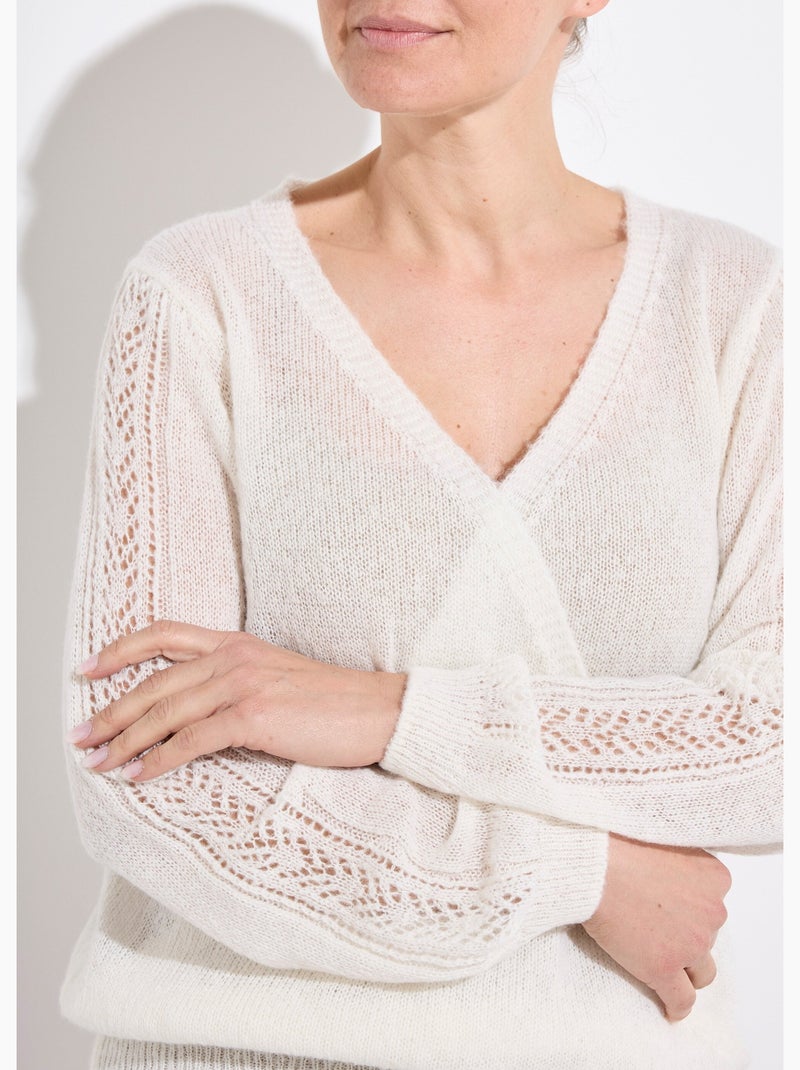 Suéter suave y envolvente con alpaca y mohair - Afibel Crudo - Kiabi