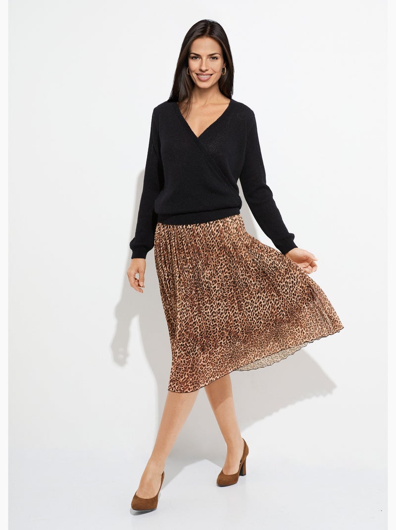 Suéter suave y envolvente con alpaca y mohair - Afibel Negro - Kiabi