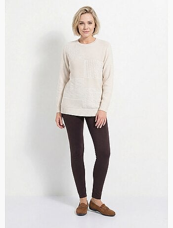 Suéter túnica de cuello redondo y manga larga - Afibel