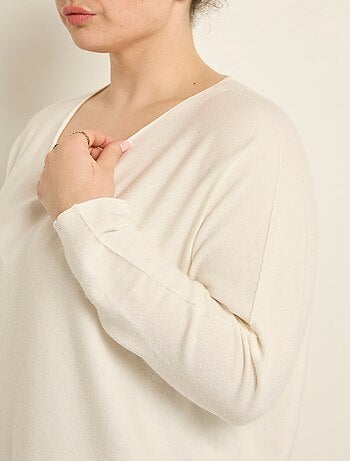 Suéter túnica de punto con sisas caídas - AFIBEL