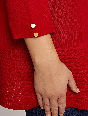 Suéter túnica de punto elegante con mangas 3/4 - Afibel