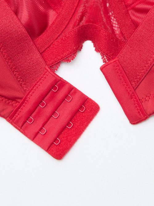 Sujetador balconette de encaje calado - Kiabi