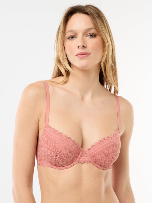 Sujetador balconette de encaje - Kiabi