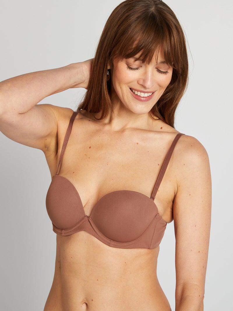 Sujetador bandeau invisible MARRON - Kiabi