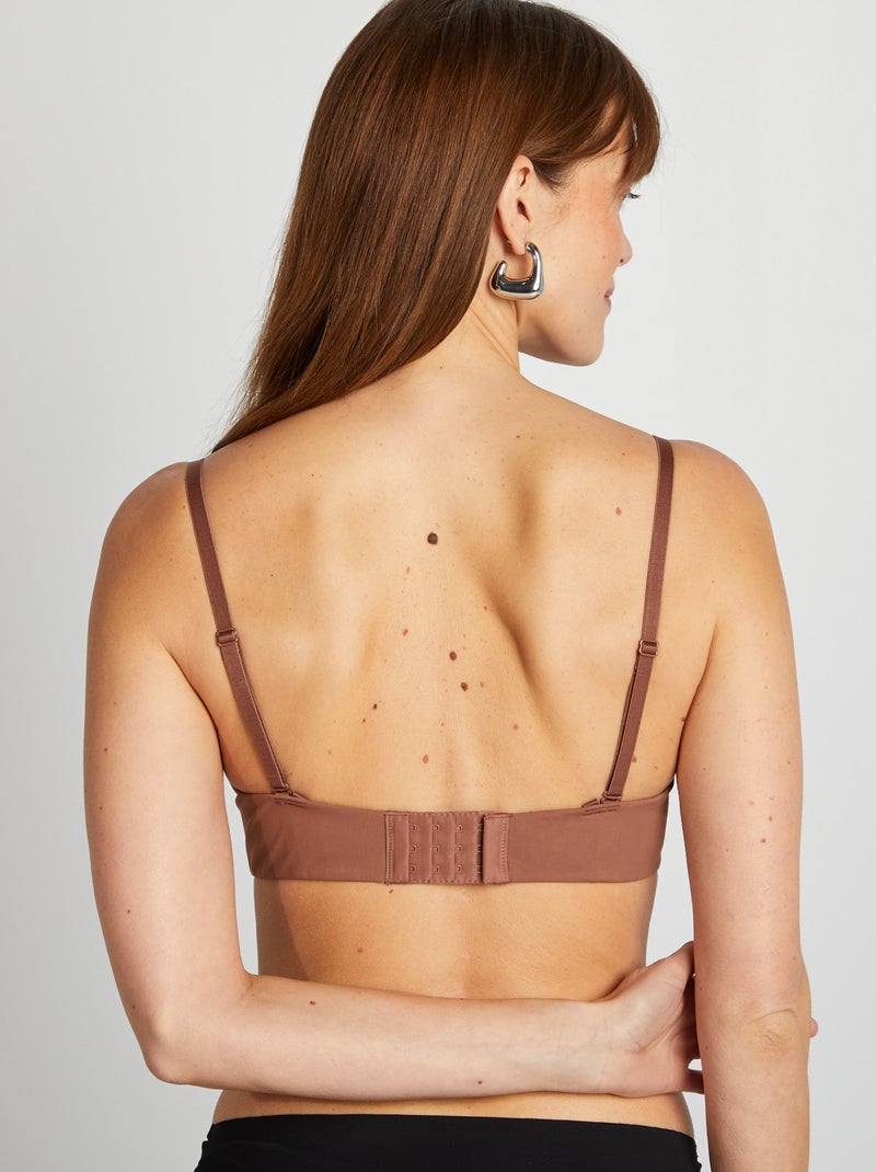 Sujetador bandeau invisible MARRON - Kiabi