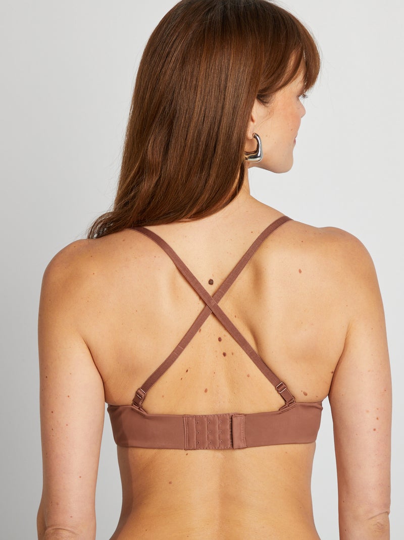 Sujetador bandeau invisible MARRON - Kiabi