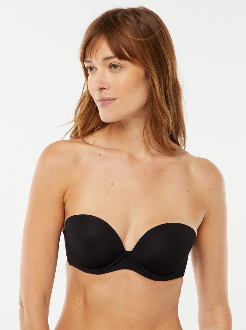 Sujetador bandeau invisible Negro - Kiabi