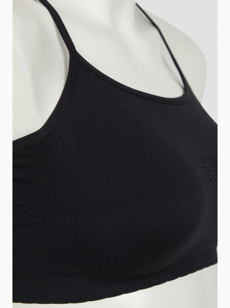 Sujetador básico acolchado sin costuras sin aro penti Negro - Kiabi