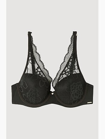 Sujetador bralette con aro y foam, de encaje