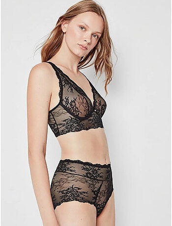 Sujetador bralette con aro y foam, de encaje