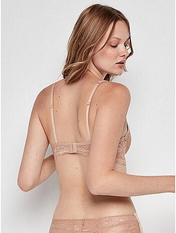 Sujetador bralette con aro y foam, en tejido de encaje