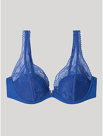 Sujetador bralette con aro y foam, en tejido de microfibra y encaje