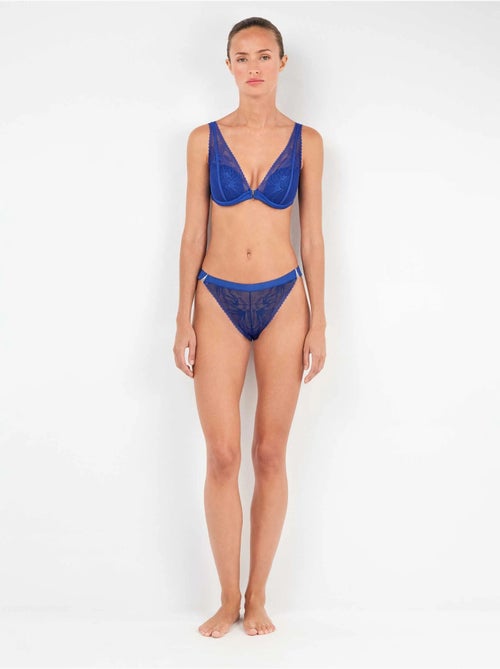 Sujetador bralette con aro y foam, en tejido de microfibra y encaje - Kiabi Sujetador bralette con aro y foam, en tejido de microfibra y encaje - Kiabi