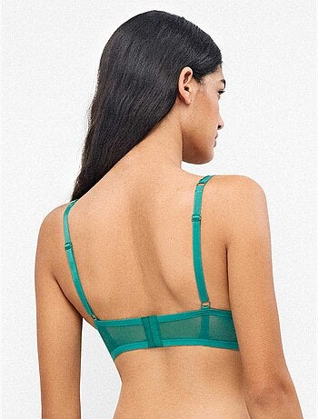 Sujetador bralette de capacidad con aro en tejido de tul y encaje. Copas B, C y D
