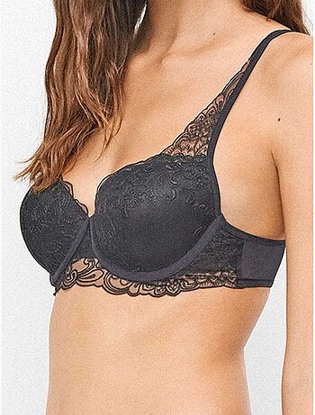 Sujetador bralette de capacidad con aro en tejido de tul y encaje. Copas b, c y d