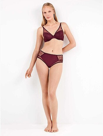 Sujetador bralette de capacidad con aro y foam de encaje bordado