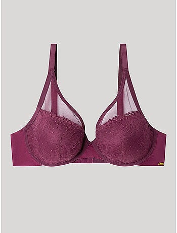 Sujetador bralette de capacidad con aro y foam de encaje bordado