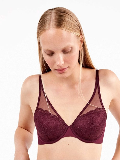 Sujetador bralette de capacidad con aro y foam de encaje bordado - Kiabi Sujetador bralette de capacidad con aro y foam de encaje bordado - Kiabi