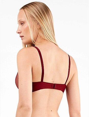 Sujetador bralette efecto push-up con aro, foam y tiras, de encaje