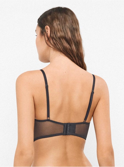 Sujetador bustier con aro sin foam de tul y encaje floral - Kiabi Sujetador bustier con aro sin foam de tul y encaje floral - Kiabi