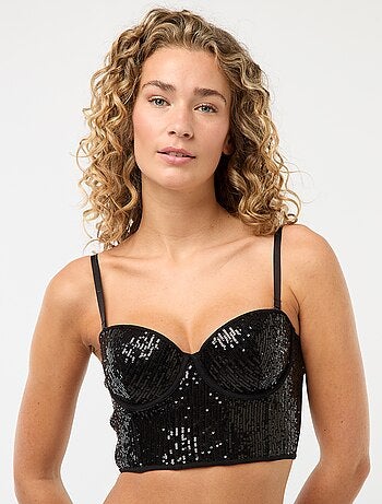 Sujetador bustier con lentejuelas