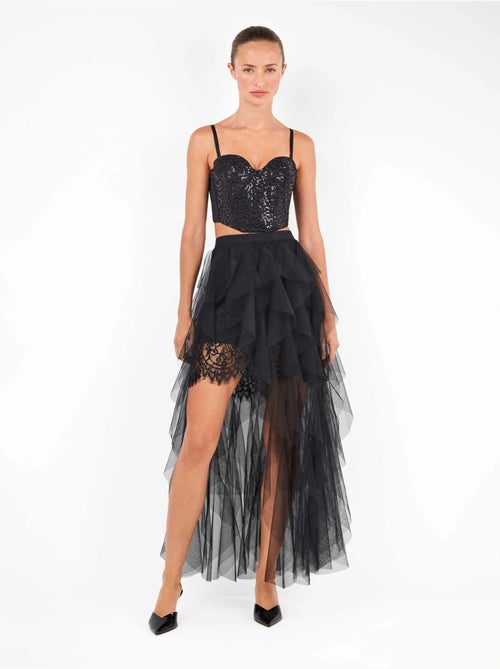 Sujetador bustier con tirantes, escote corazón y lentejuelas - Kiabi Sujetador bustier con tirantes, escote corazón y lentejuelas - Kiabi