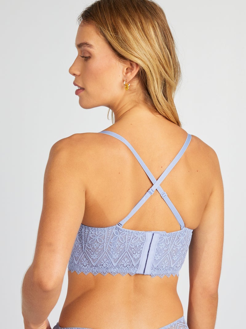 Sujetador bustier de encaje AZUL - Kiabi