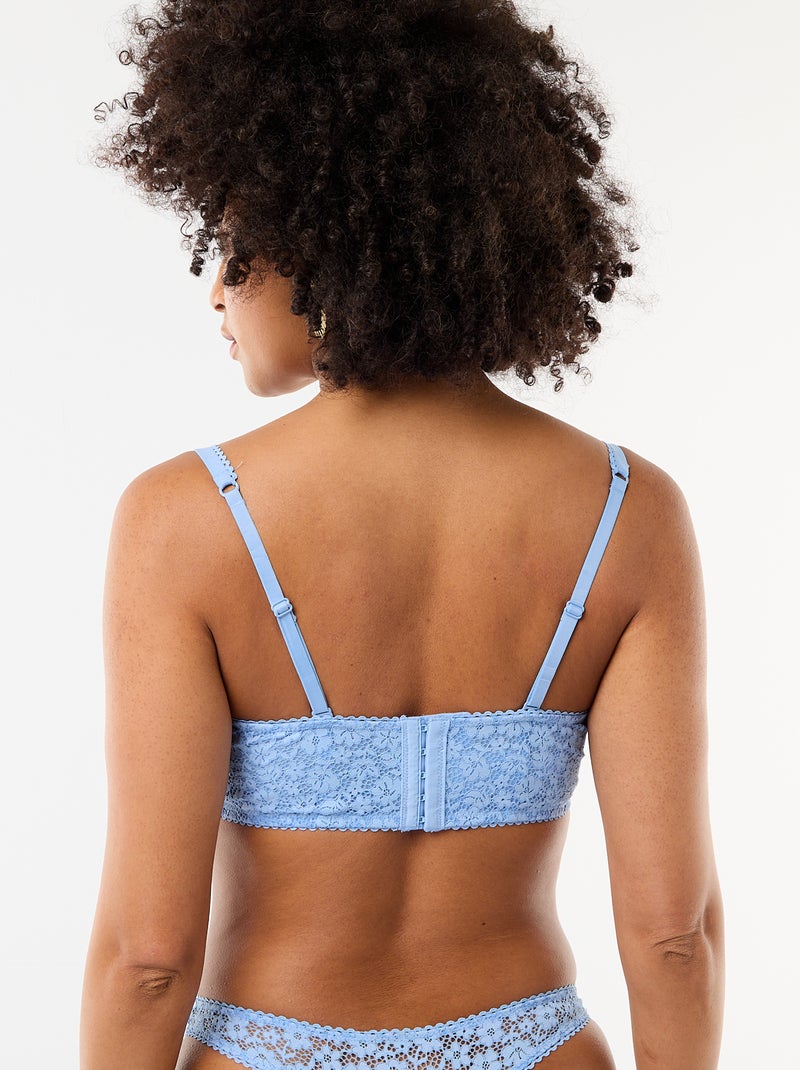 Sujetador bustier de encaje Azul - Kiabi