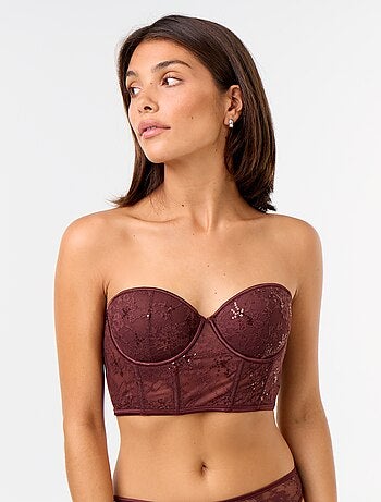 Sujetador bustier de lentejuelas