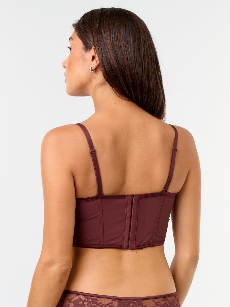 Sujetador bustier de lentejuelas Marron - Kiabi