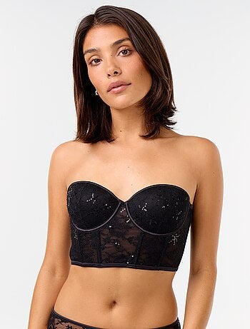 Sujetador bustier de lentejuelas