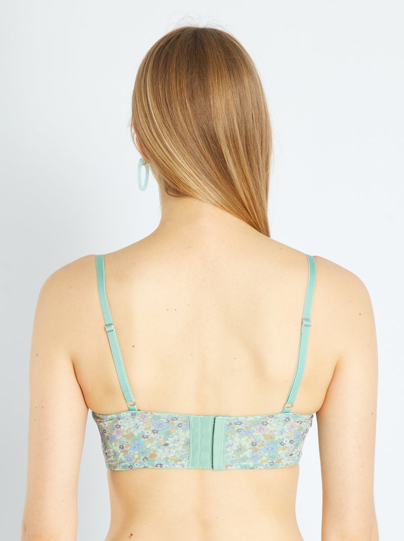 Sujetador bustier de tul con estampado de flores estampado flores - Kiabi