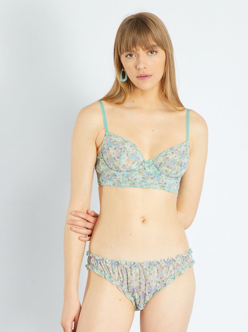 Sujetador bustier de tul con estampado de flores estampado flores - Kiabi