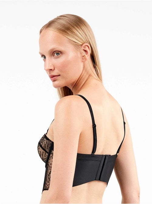 Sujetador bustier desmontable tipo corsé, de encaje - Kiabi Sujetador bustier desmontable tipo corsé, de encaje - Kiabi