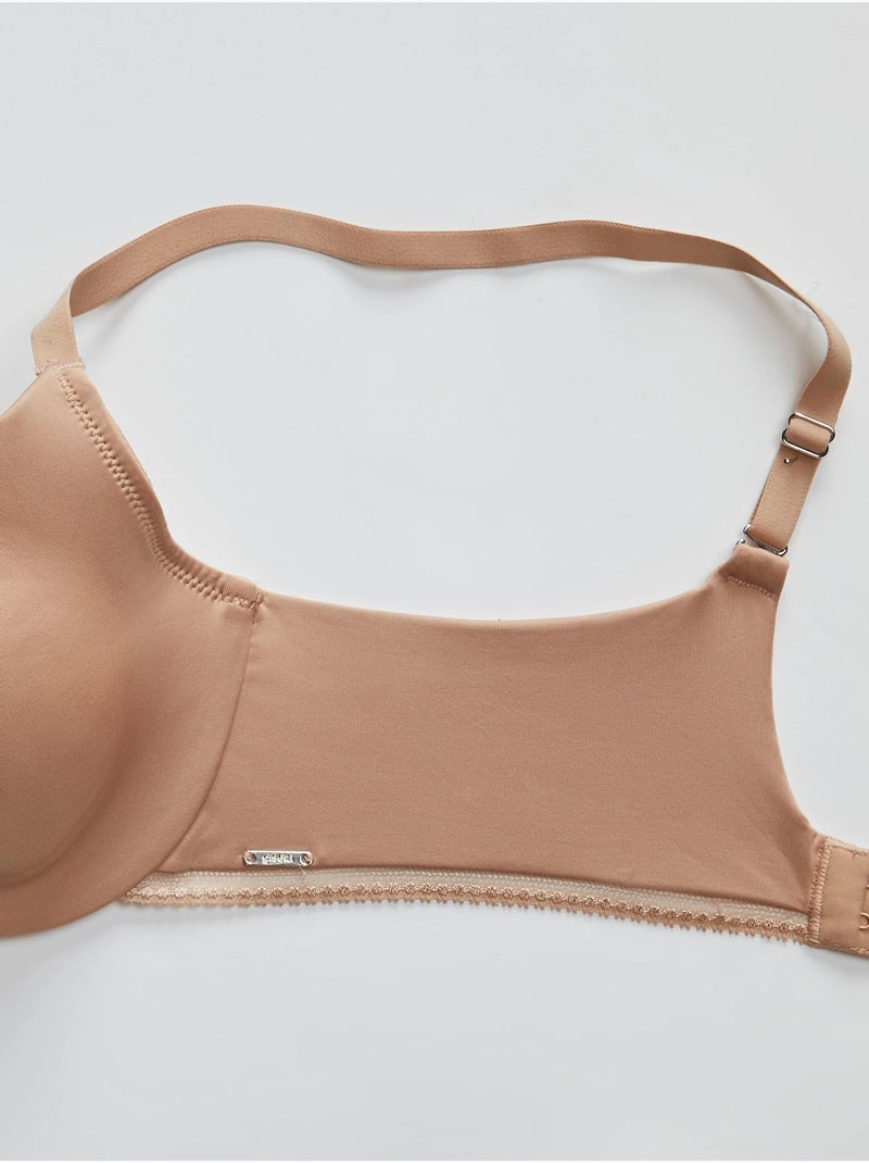 Sujetador capacidad con aro y sin foam, de microfibra Rosa - Kiabi