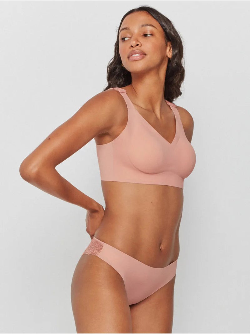 Sujetador capacidad sin costuras, sin aro y con foam extraíble Rosa - Kiabi